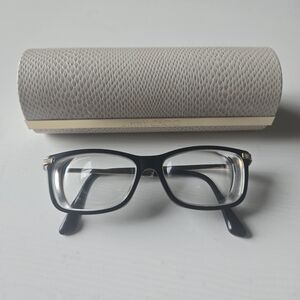 Jimmy Choo Black & Gold Glasses with Textured Case